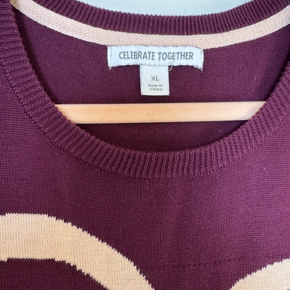 Celebrate Together Purple XOXO Heart Sweater - Picture 2 of 5